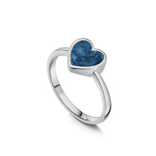 Load image into Gallery viewer, Heart Ashes Resin Ring With Plain Band - Silver
