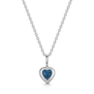 Little Heart Ashes Resin Pendant - Silver