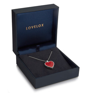 Coral Modern Heart Locket – Silver