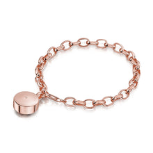 Load image into Gallery viewer, Diamond Drum Urn Bracelet with Links Chain - Rose Gold
