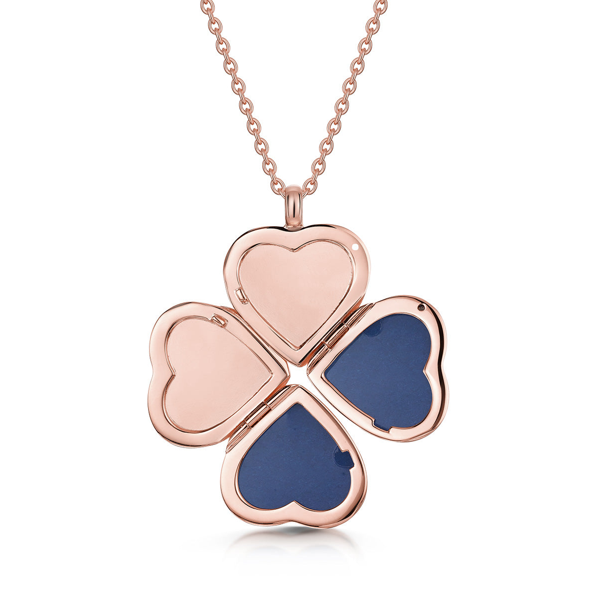 4 Photo Heart Clover Locket - Rose Gold