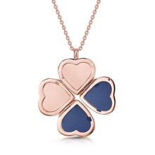 Load image into Gallery viewer, 4 Photo Heart Clover Locket - Rose Gold
