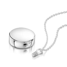 Load image into Gallery viewer, Round Drum Urn Ashes Necklace – Silver
