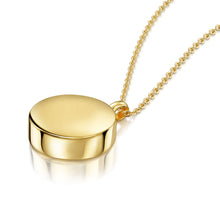 Load image into Gallery viewer, Round Drum Urn Ashes Necklace – Gold
