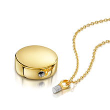 Load image into Gallery viewer, Round Drum Urn Ashes Necklace – Gold
