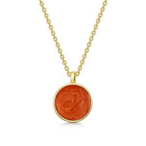 Round Ashes Resin Necklace - Gold