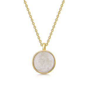 Round Ashes Resin Necklace - Gold