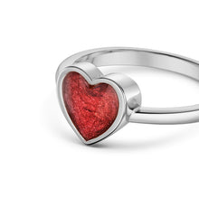 Load image into Gallery viewer, Heart Ashes Resin Ring With Plain Band - Silver
