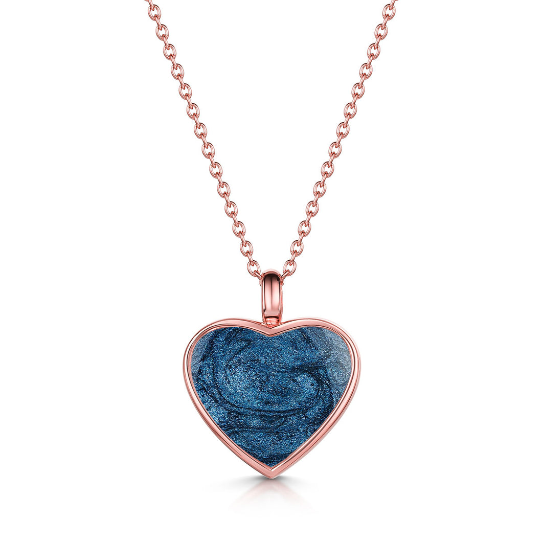 Heart Ashes Resin Necklace - Rose Gold