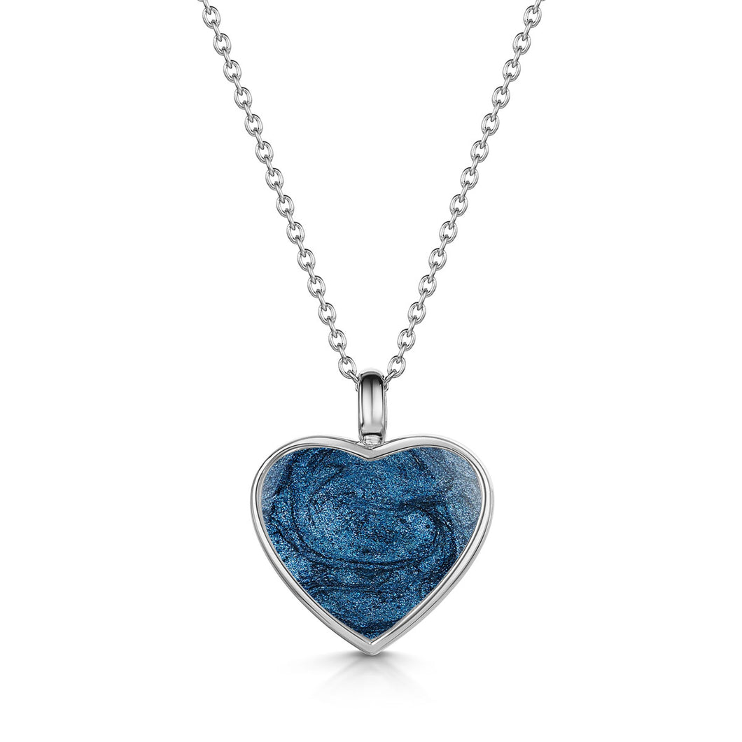 Heart Ashes Resin Necklace - Silver