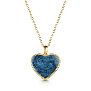 Heart Ashes Resin Necklace - Gold