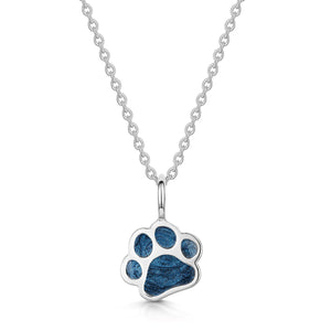 Paw Print Ashes Resin Pendant - Silver