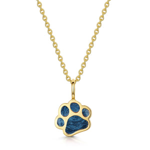 Paw Print Ashes Resin Pendant - Gold