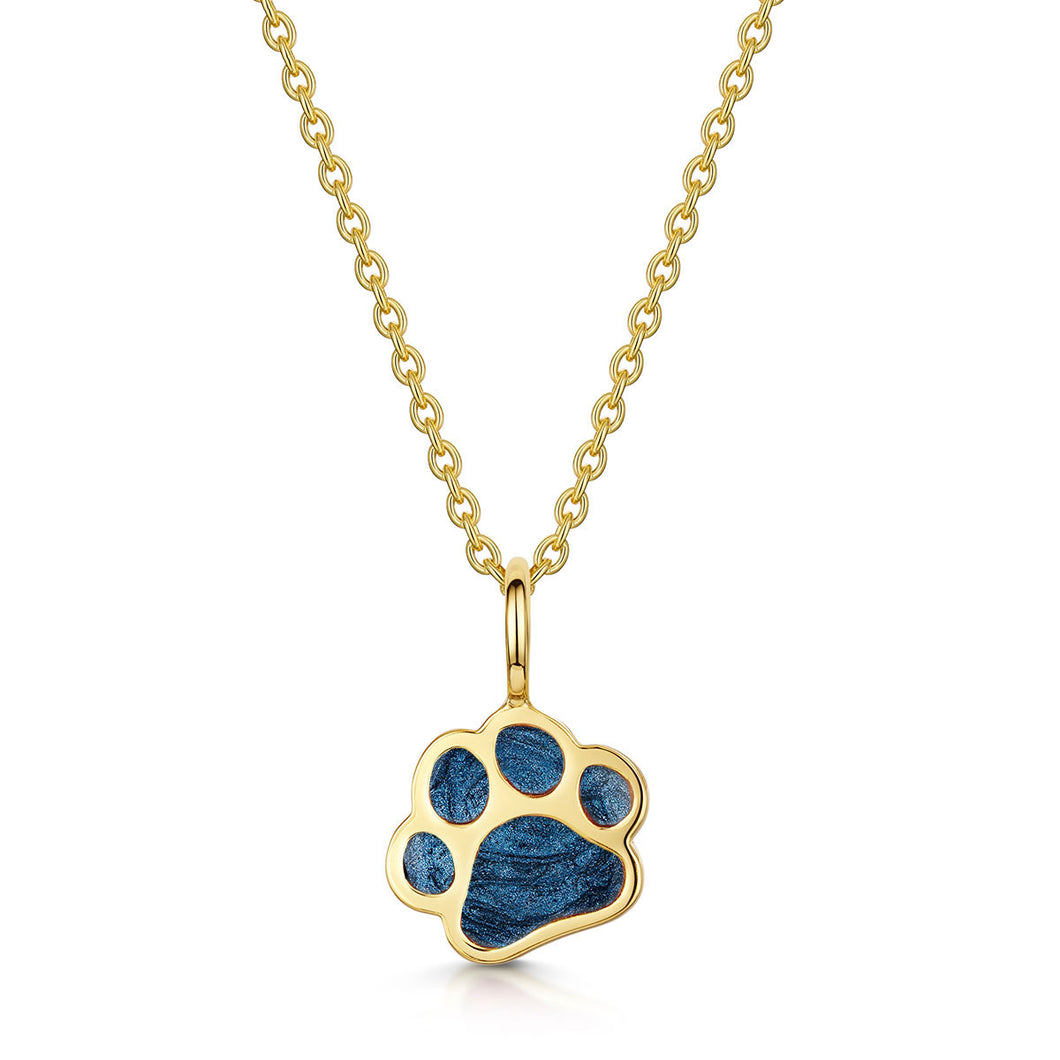 Paw Print Ashes Resin Pendant - Gold