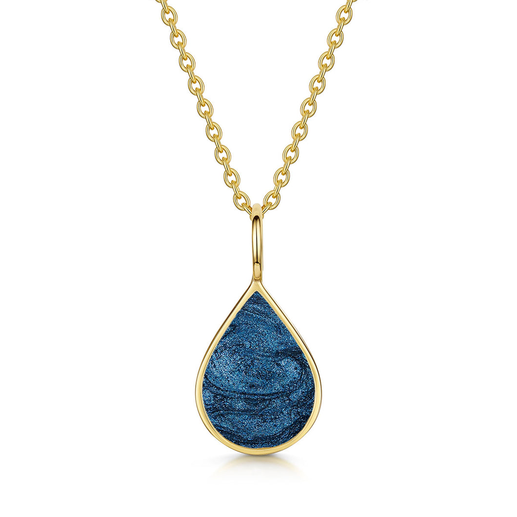 Teardrop Ashes Resin Pendant - Gold