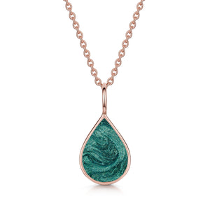 Teardrop Ashes Resin Pendant - Rose Gold