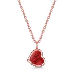 Drop Heart Ashes Resin Pendant - Rose Gold