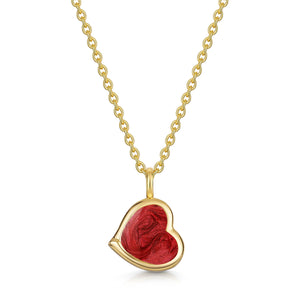 Drop Heart Ashes Resin Pendant - Gold