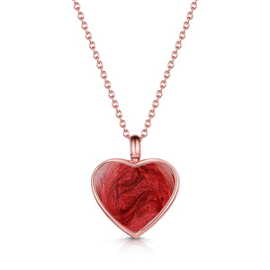 Heart Ashes Resin Necklace - Rose Gold