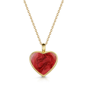 Heart Ashes Resin Necklace - Gold