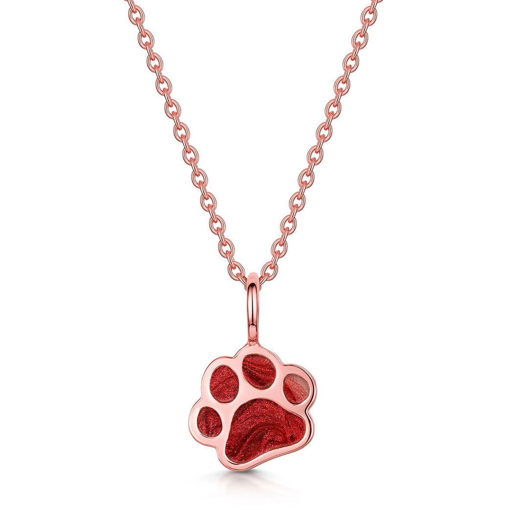 Paw Print Ashes Resin Pendant - Rose Gold