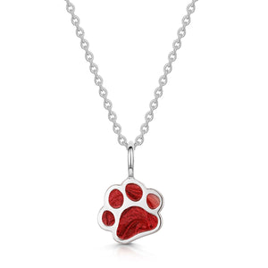 Paw Print Ashes Resin Pendant - Silver