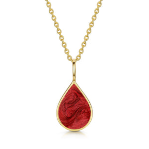 Teardrop Ashes Resin Pendant - Gold