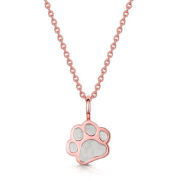 Paw Print Ashes Resin Pendant - Rose Gold