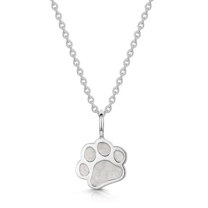 Paw Print Ashes Resin Pendant - Silver