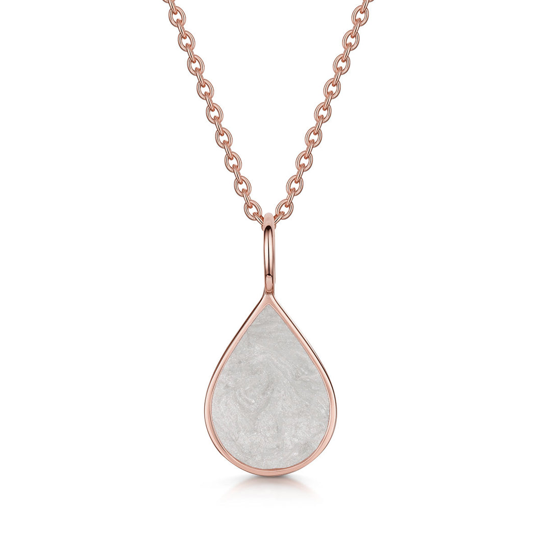 Teardrop Ashes Resin Pendant - Rose Gold