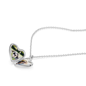 Drop Heart Locket - Silver