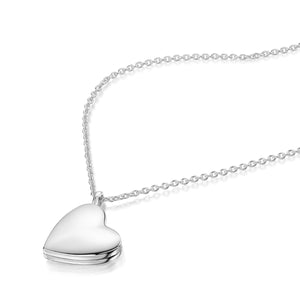 Drop Heart Locket - Silver