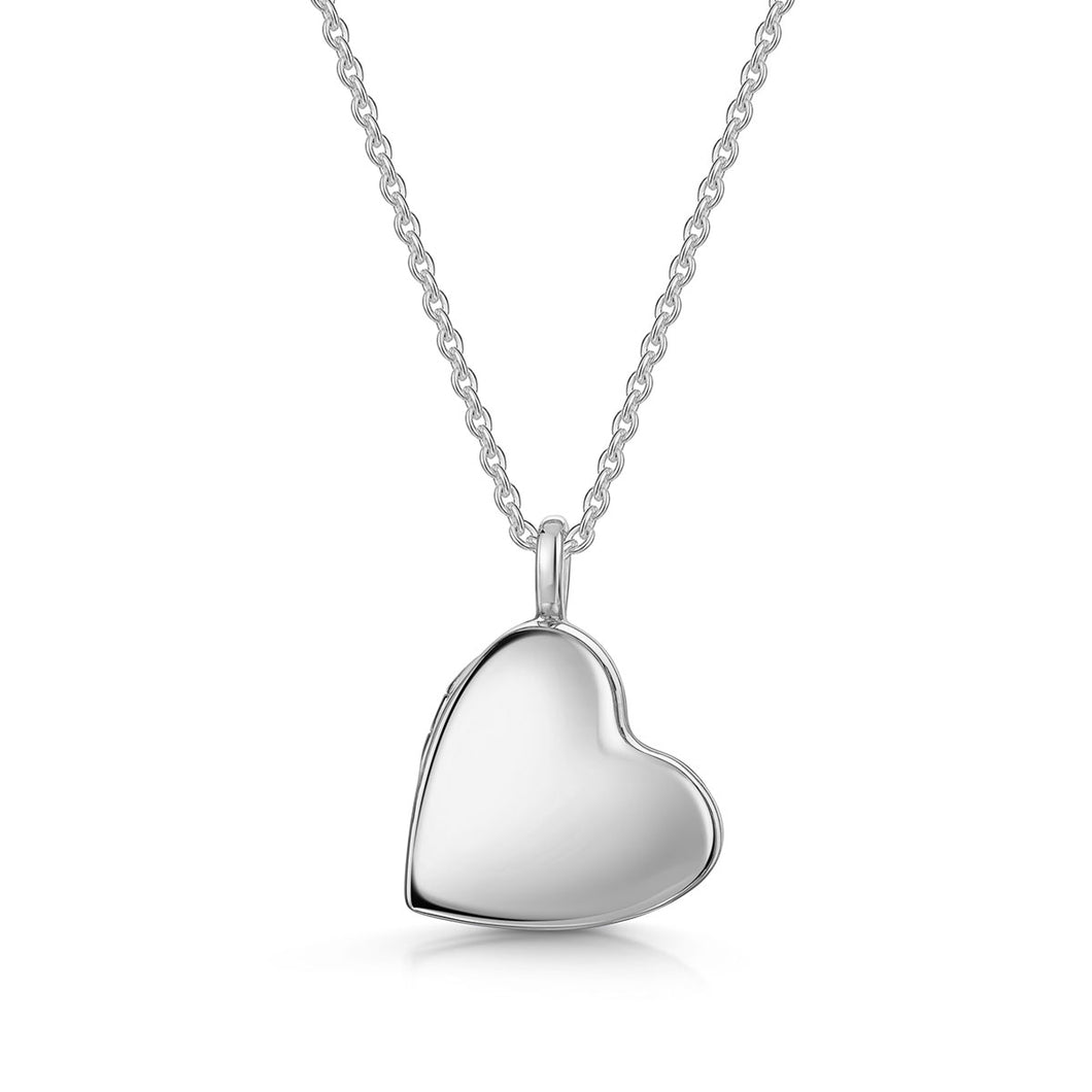 Drop Heart Locket - Silver