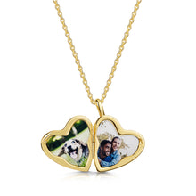 Load image into Gallery viewer, Drop Heart Birthstone Personalised Locket – Gold
