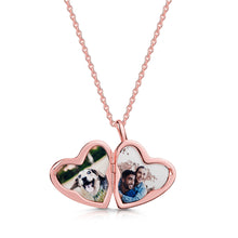 Load image into Gallery viewer, Drop Heart Birthstone Personalised Locket – Rose Gold
