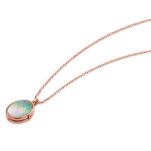 Load image into Gallery viewer, Mother Of Pearl Oval Locket - Rose Gold
