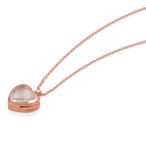 Floating Heart Memory Locket - Rose Gold