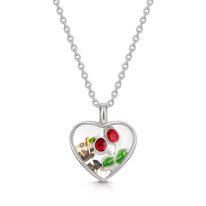 Floating Heart Memory Locket - Silver