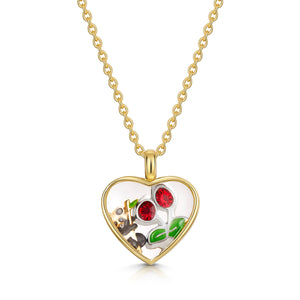 Floating Heart Memory Locket - Gold