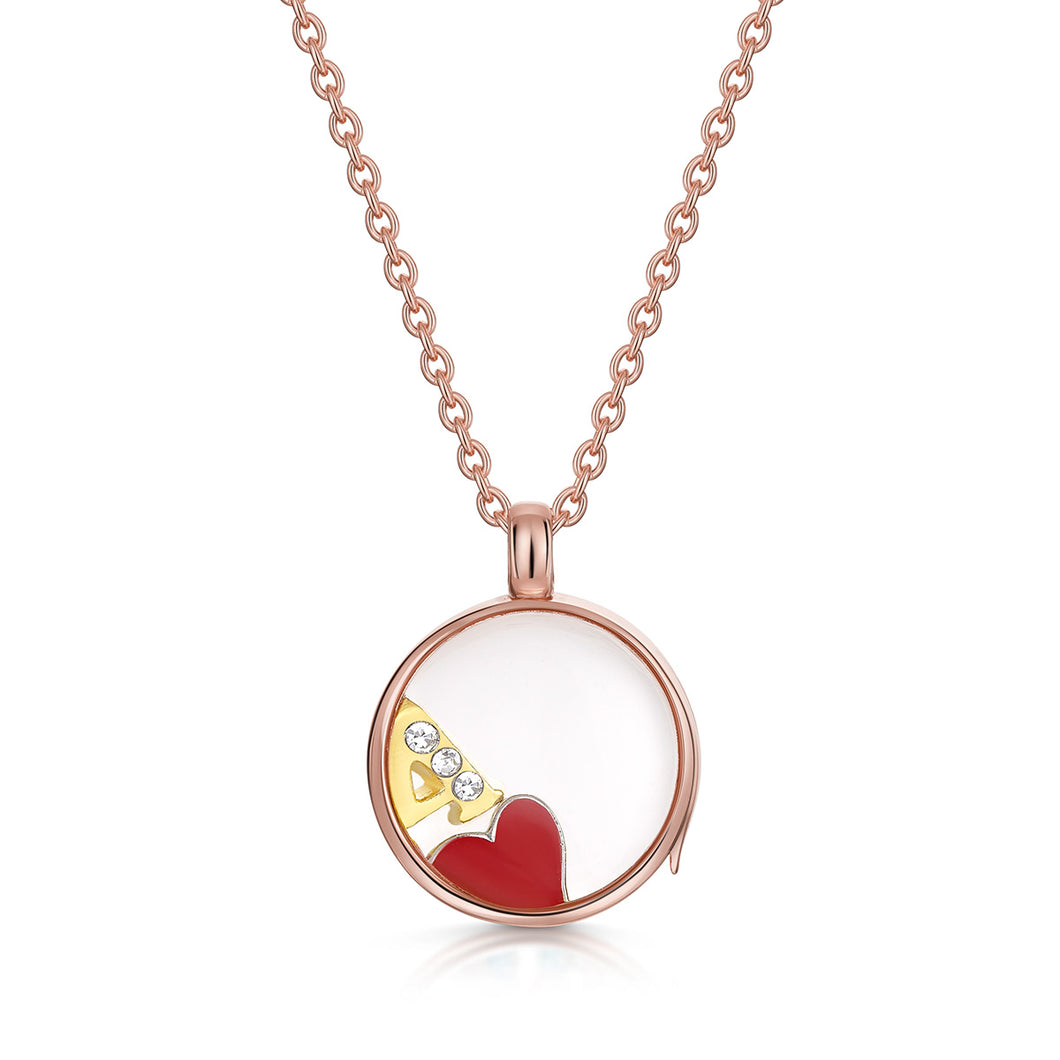 Floating Round Memory Locket - Rose Gold