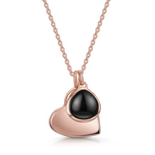 Load image into Gallery viewer, Drop Heart Birthstone Personalised Locket – Rose Gold
