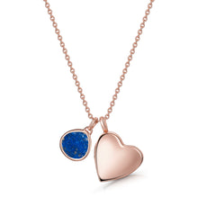 Load image into Gallery viewer, Drop Heart Birthstone Personalised Locket – Rose Gold
