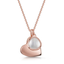 Load image into Gallery viewer, Drop Heart Birthstone Personalised Locket – Rose Gold
