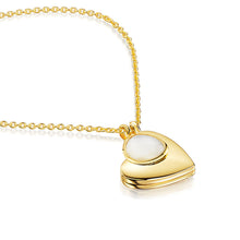 Load image into Gallery viewer, Drop Heart Birthstone Personalised Locket – Gold
