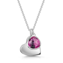 Load image into Gallery viewer, Drop Heart Birthstone Personalised Locket – Silver
