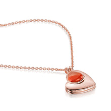 Load image into Gallery viewer, Drop Heart Birthstone Personalised Locket – Rose Gold
