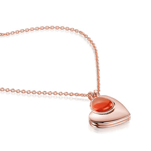 Drop Heart Birthstone Personalised Locket – Rose Gold