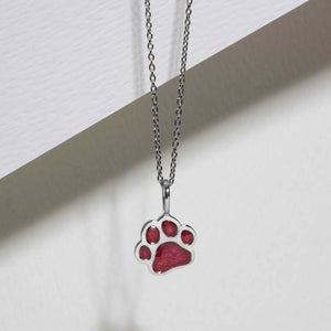 Paw Print Ashes Resin Pendant - Silver