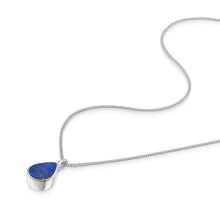 Load image into Gallery viewer, Men&#39;s Teardrop Lapis Ashes Urn Necklace - Silver
