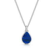 Load image into Gallery viewer, Men&#39;s Teardrop Lapis Ashes Urn Necklace - Silver
